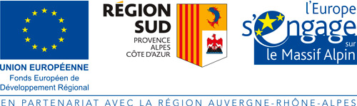 En Partenariat avec la région Auvergne-Rhône-Alpes - Union Européenne - Région Sud - L'Europe s'engage sur le Massif Alpin
