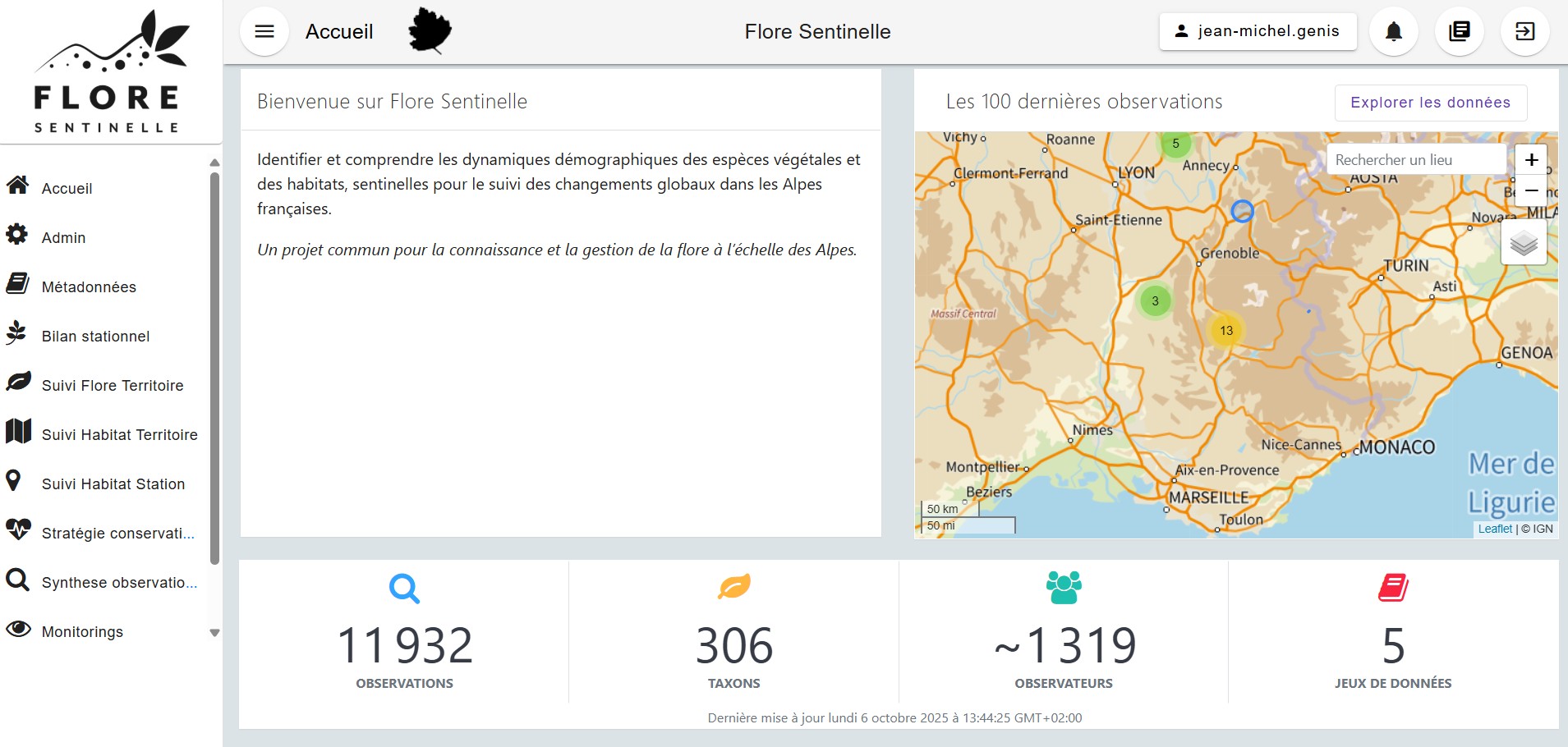 Offre de stage : Développement du module GeoNature – Flore Sentinelle – Protocole Suivi flore station